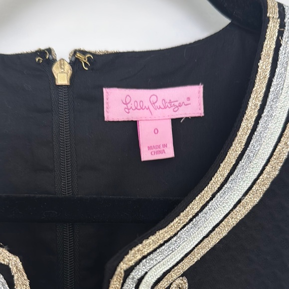 Lilly Pulitzer Black Shift with Gold Accents - Picture 3 of 4